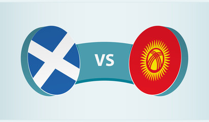 Scotland versus Kyrgyzstan, team sports competition concept.