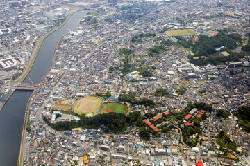 横浜市鶴見区駒岡付近を空撮