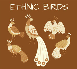 ethnic birds collection in yellow colours