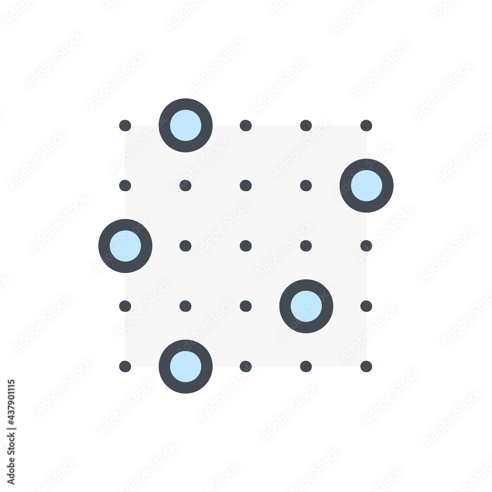 Poster neural connections and search for solutions color line icon. artificial intelligence connect vector 