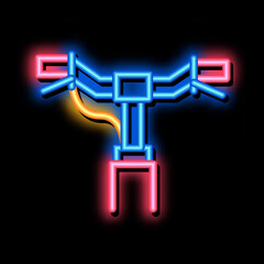 Bicycle Steering Wheel neon light sign vector. Glowing bright icon Bicycle Steering Wheel Sign. transparent symbol illustration