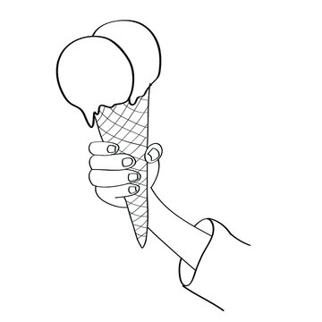 Eis Schleckeis Eiswaffel Waffel Eiscreme Hitze Kälte Sommer Ferien Urlaub Waffel Hand Eiskugel Eiskaffee Sahne Milch Fett Kalorien Entspannung F-Quadrat