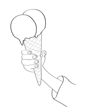 Eis Schleckeis Eiswaffel Waffel Eiscreme Hitze Kälte Sommer Ferien Urlaub Waffel Hand Eiskugel Eiskaffee Sahne Milch Fett Kalorien Entspannung F-Quadrat