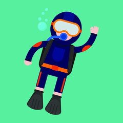 scuba diving icon illustration vector graphic