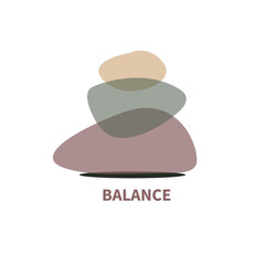 Balance icon. Harmony symbol. Stack of stones. Buddhism concept