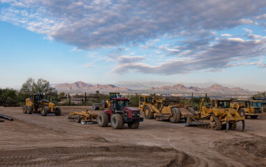Heavy Equipment At Home Construction Site IN Scottsdale Arizona