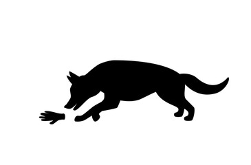 german shepherd mantrailing silhouette club logo isolated vector illustration