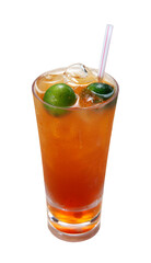 cocktail with ice and lime