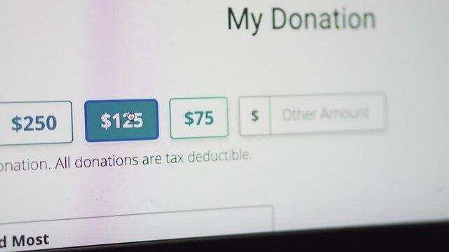 Clicking the button $125 on donation webpage