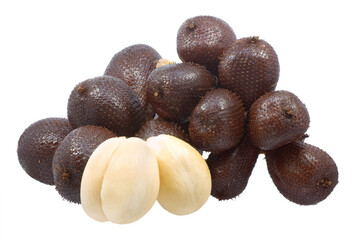Snack skin fruit or Salak fruit isolated on white background