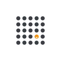 Metaphor for uniqueness, difference. Minimal independence icon