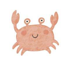 crab isolated on white background. cute red crab . sea animals. cute childrens illustration