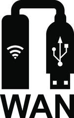 USB File Sharing icon. USB Symbol Vector sign isolated on white background 