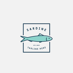 Sardine and mackerel logo template. Fish Logo vector illustration design.