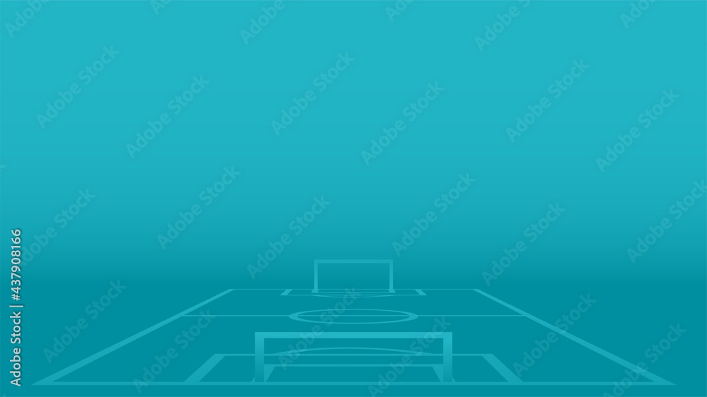 Wall mural Blue background with a soccer field. 2020 template for football championships. Vector