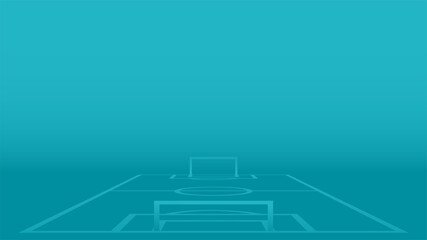 Blue background with a soccer field. 2020 template for football championships. Vector