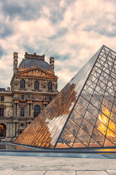 Louvre Museum in the evening