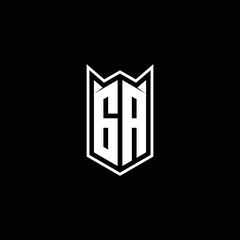 GA Logo monogram with shield shape designs template