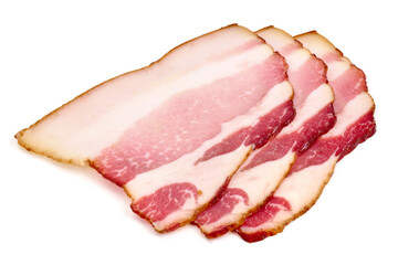 Smoked pork loin, isolated on white background. High resolution image