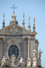 details of the church of Santa Cristina with its beautiful statues.  The churches is located in Piazza San Carlo, in the historic center of the city.