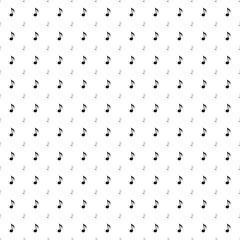 Square seamless background pattern from geometric shapes are different sizes and opacity. The pattern is evenly filled with black musical note symbols. Vector illustration on white background