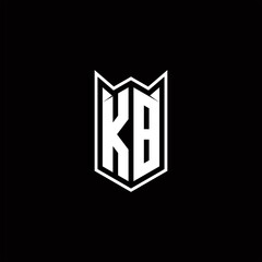 KB Logo monogram with shield shape designs template