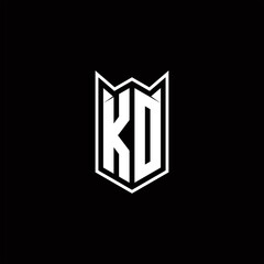 KD Logo monogram with shield shape designs template