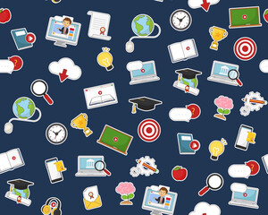 Vector flat seamless texture pattern Distance education
