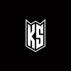 KS Logo monogram with shield shape designs template