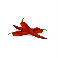 Red hot chili pepper on a white background.