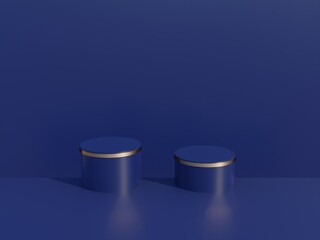 Scene with podium for mock up presentation in minimalism style with copy space, 3d render abstract background
