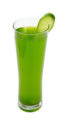 glass of green ( cucumber ) juice 