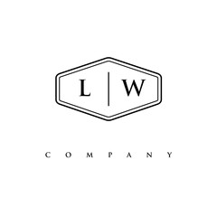 initial LW logo design vector