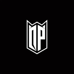 QP Logo monogram with shield shape designs template