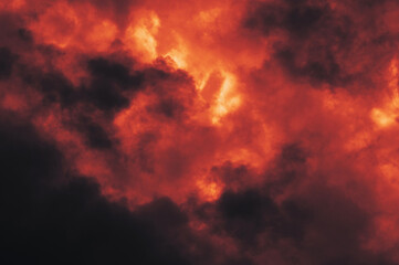 The red sky background looked like smoke and fire. bomb Violent.