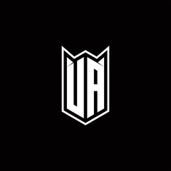 UA Logo monogram with shield shape designs template