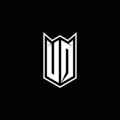 UQ Logo monogram with shield shape designs template