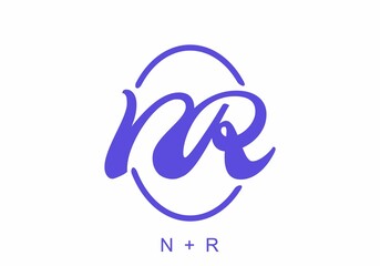 Colorful NR alphabet initial letter