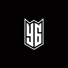 YG Logo monogram with shield shape designs template