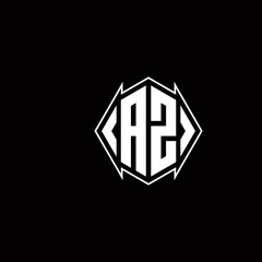AZ Logo monogram with shield shape designs template
