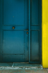 blue and yellow door