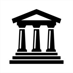 Bank icon, black. Vector and glyph