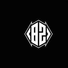 BZ Logo monogram with shield shape designs template