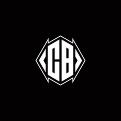 CB Logo monogram with shield shape designs template