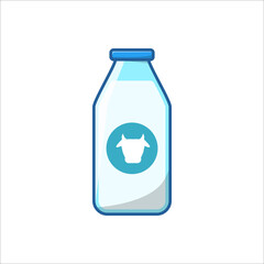 Bottle of milk vector illustration with cartoon style isolated on white background 