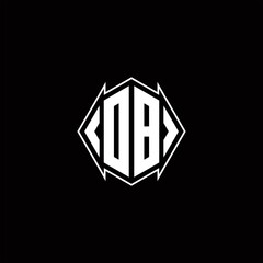 DB Logo monogram with shield shape designs template