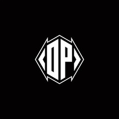 DP Logo monogram with shield shape designs template