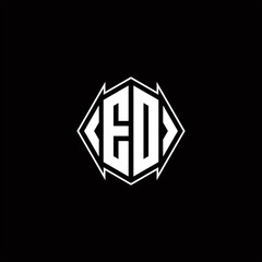 ED Logo monogram with shield shape designs template