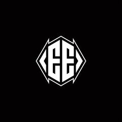 EE Logo monogram with shield shape designs template