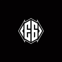 EG Logo monogram with shield shape designs template